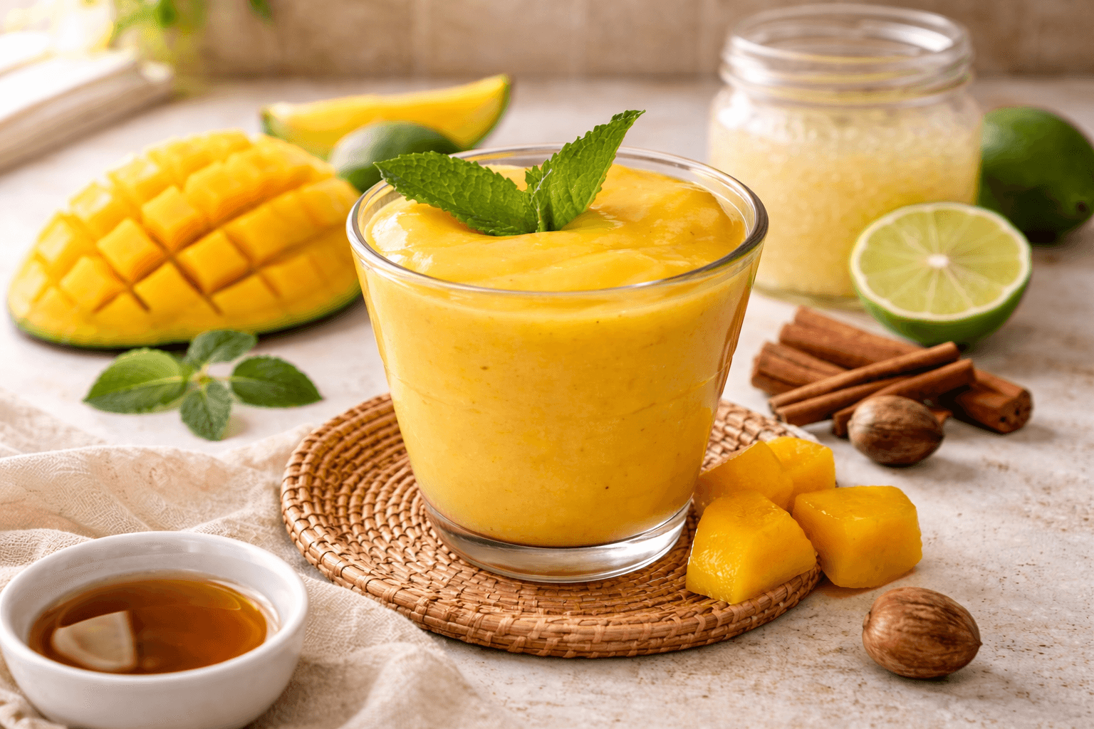Seamoss Mango Pudding Dessert